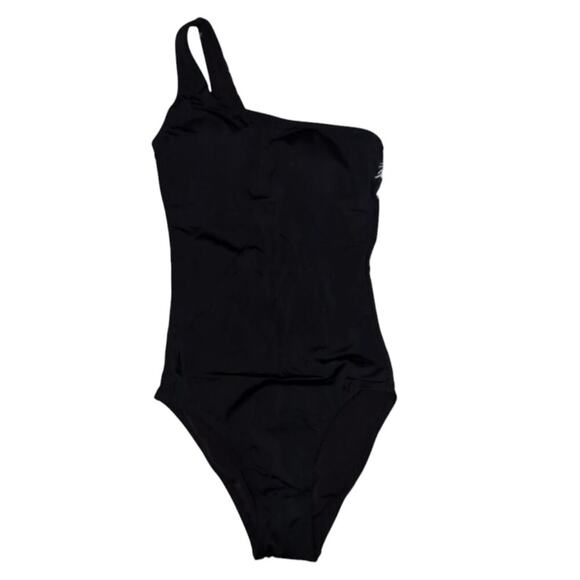 NWT Andie Black Nantucket One Shoulder One Piece Swimsuit Size M - Picture 1 of 8